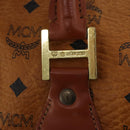 MCM Vicetos Boston Bag Leather Brown Gold Auth 188009-9