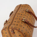 MCM Vicetos Boston Bag Leather Brown Gold Auth 188009-6