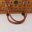 MCM Vicetos Boston Bag Leather Brown Gold Auth 188009-7