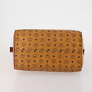 MCM Vicetos Boston Bag Leather Brown Gold Auth 188009-5