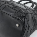 Christian Dior Canage Granville Hand Bag Leather 2way Black Silver Auth 188010V-15