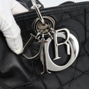 Christian Dior Canage Granville Hand Bag Leather 2way Black Silver Auth 188010V-19
