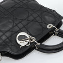 Christian Dior Canage Granville Hand Bag Leather 2way Black Silver Auth 188010V-6