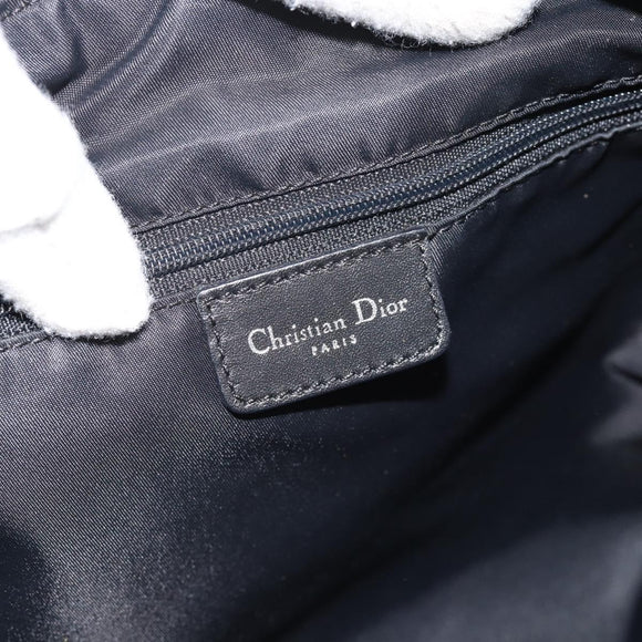 Christian Dior Trotter Shoulder Bag Canvas Black Silver Auth 188011V