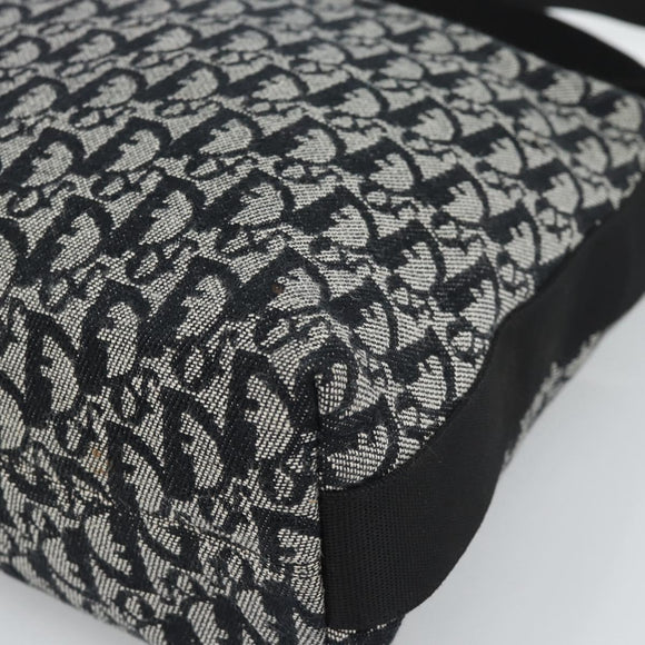 Christian Dior Trotter Shoulder Bag Canvas Black Silver Auth 188011V
