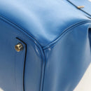 HERMES Birkin 35 Hand Bag Leather Blue Gold Auth 188015SM-15