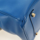 HERMES Birkin 35 Hand Bag Leather Blue Gold Auth 188015SM-16
