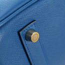 HERMES Birkin 35 Hand Bag Leather Blue Gold Auth 188015SM-20