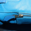 HERMES Birkin 35 Hand Bag Leather Blue Gold Auth 188015SM-28
