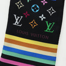 LOUIS VUITTON Monogram Multicolor Bando Scarf Silk Black LV Auth 188016V-10