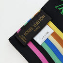 LOUIS VUITTON Monogram Multicolor Bando Scarf Silk Black LV Auth 188016V-11