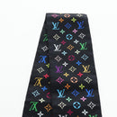 LOUIS VUITTON Monogram Multicolor Bando Scarf Silk Black LV Auth 188016V-5