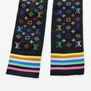 LOUIS VUITTON Monogram Multicolor Bando Scarf Silk Black LV Auth 188016V-7