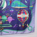 HERMES Carre90 Scarf Silk "LES FOLIES DU CIEL" Blue Auth 188021-10