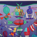 HERMES Carre90 Scarf Silk "LES FOLIES DU CIEL" Blue Auth 188021-3