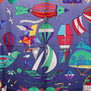HERMES Carre90 Scarf Silk "LES FOLIES DU CIEL" Blue Auth 188021-6