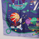 HERMES Carre90 Scarf Silk "LES FOLIES DU CIEL" Blue Auth 188021-8