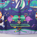 HERMES Carre90 Scarf Silk "LES FOLIES DU CIEL" Blue Auth 188021-9