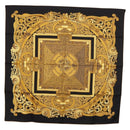 HERMES Carre90 Scarf Silk "ANIMAUX SOLAIRES" Black Auth 188023M-1