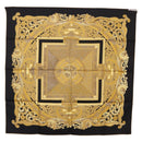 HERMES Carre90 Scarf Silk "ANIMAUX SOLAIRES" Black Auth 188023M-13