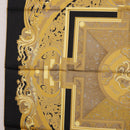 HERMES Carre90 Scarf Silk "ANIMAUX SOLAIRES" Black Auth 188023M-17