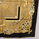 HERMES Carre90 Scarf Silk "ANIMAUX SOLAIRES" Black Auth 188023M-22