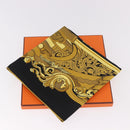 HERMES Carre90 Scarf Silk "ANIMAUX SOLAIRES" Black Auth 188023M-24