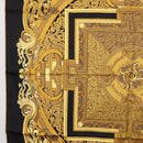 HERMES Carre90 Scarf Silk "ANIMAUX SOLAIRES" Black Auth 188023M-5