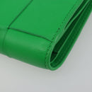 BOTTEGA VENETA MAXI INTRECCIATO Cassette Wallet Leather Green Auth 188052A-10