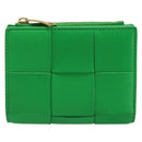 BOTTEGA VENETA MAXI INTRECCIATO Cassette Wallet Leather Green Auth 188052A-2