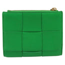BOTTEGA VENETA MAXI INTRECCIATO Cassette Wallet Leather Green Auth 188052A-3