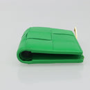 BOTTEGA VENETA MAXI INTRECCIATO Cassette Wallet Leather Green Auth 188052A-4