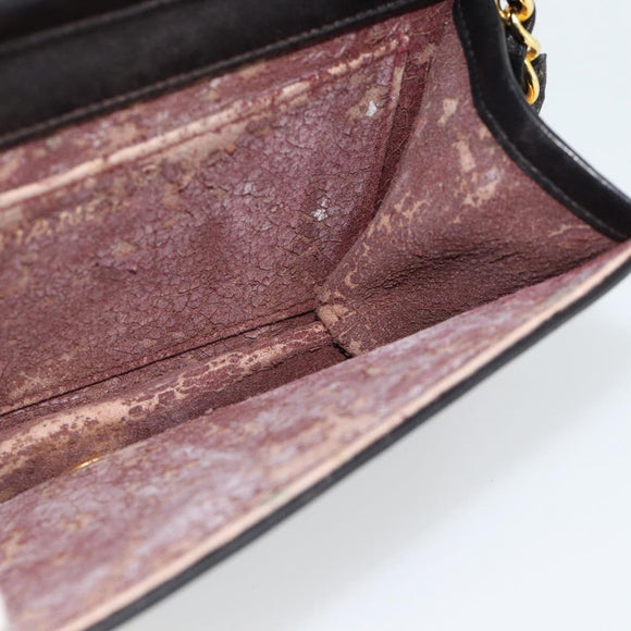 CHANEL Matelasse Chain Shoulder Bag Lamb Skin Black Gold CC Auth 188053
