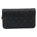 CHANEL Matelasse Chain Shoulder Bag Lamb Skin Black Gold CC Auth 188053-2