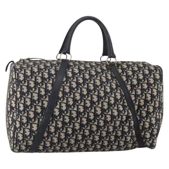 Christian Dior Trotter Canvas Boston Bag Navy Auth 188054