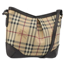 BURBERRY Nova Check Shoulder Bag Canvas Beige Auth 188055A-1
