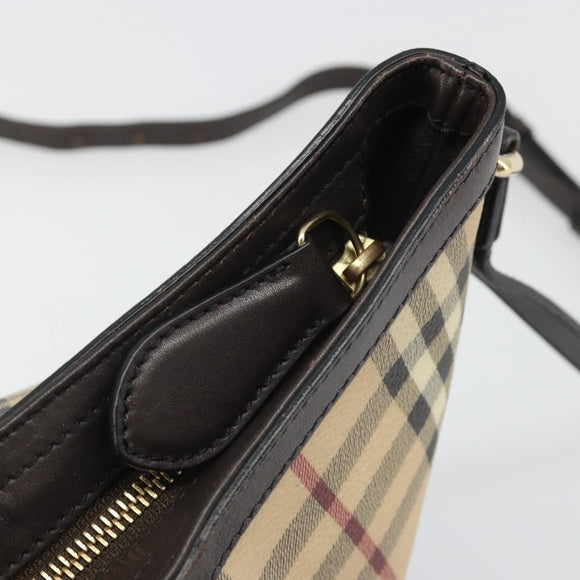 BURBERRY Nova Check Shoulder Bag Canvas Beige Auth 188055A