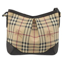 BURBERRY Nova Check Shoulder Bag Canvas Beige Auth 188055A-13