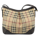 BURBERRY Nova Check Shoulder Bag Canvas Beige Auth 188055A-2