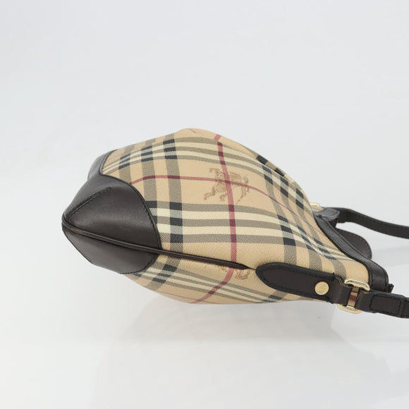 BURBERRY Nova Check Shoulder Bag Canvas Beige Auth 188055A