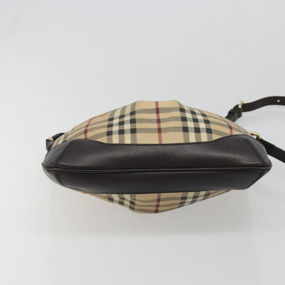 BURBERRY Nova Check Shoulder Bag Canvas Beige Auth 188055A