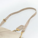 PRADA Tote Bag Leather 2way Beige Auth 188056-15