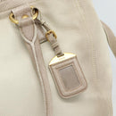 PRADA Tote Bag Leather 2way Beige Auth 188056-10