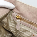 PRADA Tote Bag Leather 2way Beige Auth 188056-23