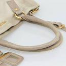 PRADA Tote Bag Leather 2way Beige Auth 188056-7