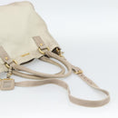 PRADA Tote Bag Leather 2way Beige Auth 188056-8