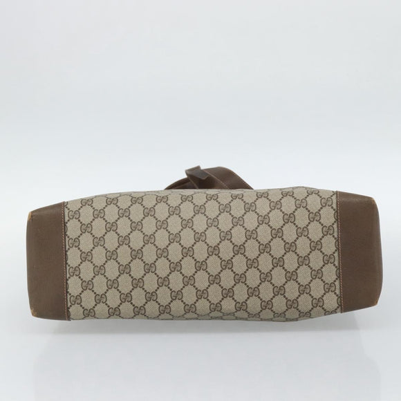 GUCCI GG Supreme Tote Bag PVC Beige Auth 188057