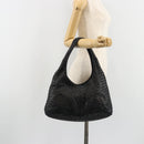 BOTTEGA VENETA INTRECCIATO Hobo Shoulder Bag Leather Black 145552 Auth 188067-19