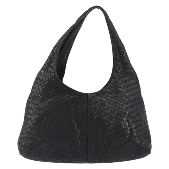 BOTTEGA VENETA INTRECCIATO Hobo Shoulder Bag Leather Black 145552 Auth 188067