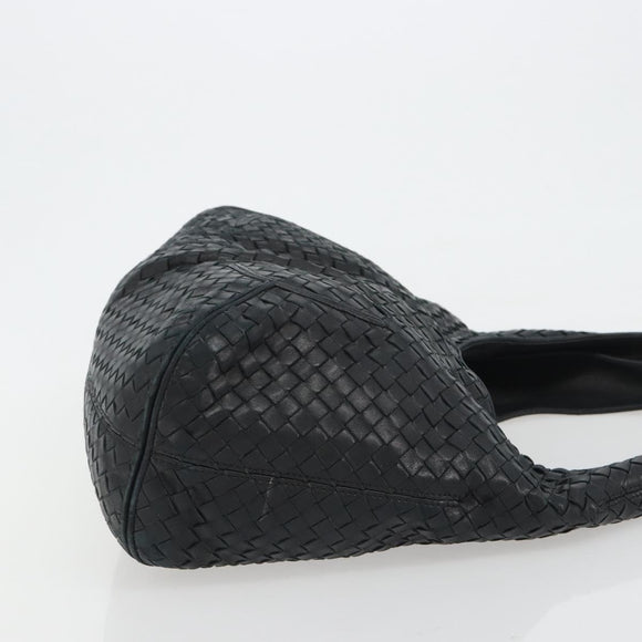 BOTTEGA VENETA INTRECCIATO Hobo Shoulder Bag Leather Black 145552 Auth 188067
